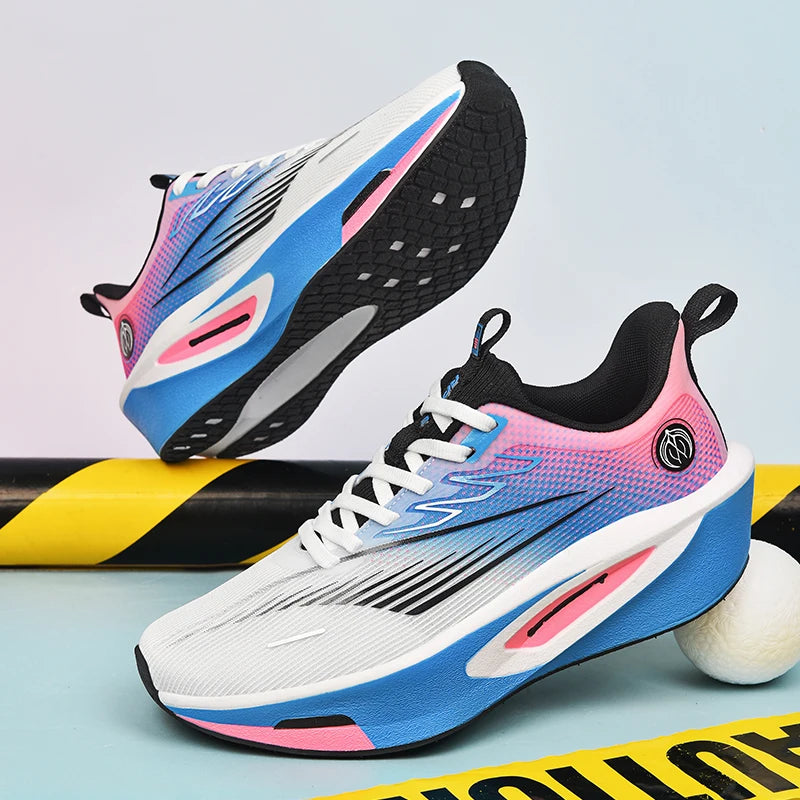 Couple Running Shoes Breathable Mesh Lightweight Cushioning Field Long-distance Running Training Sneakers for Men Women