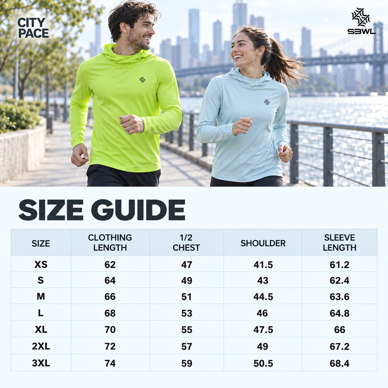SBWL Women's/Man's Outdoor Mountaineering Sport T-Shirt Breathable Hooded Long-Sleeved Fitness Sweatshirt Tops for Summer/Autumn