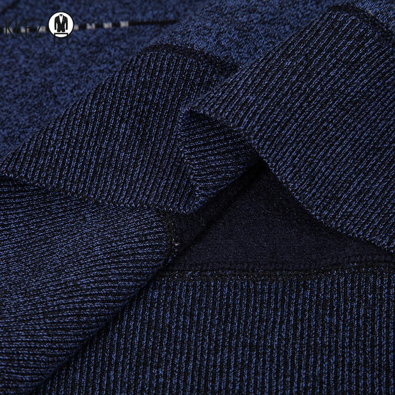 Diagonal Grid Pattern Male Knitted Top Fleece Lined Crew Neck Business Casual Long Sleeve Cold Season Knit Jumper