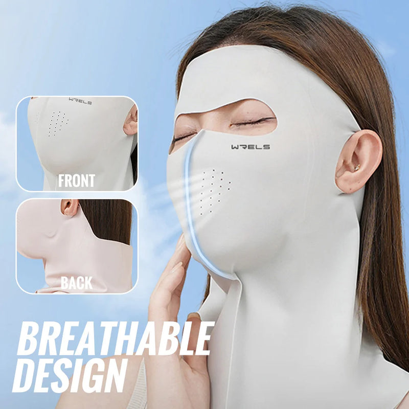 WRELS UV Full Face Cover UPF 50+ Summer Face Mask Breathable Sunscreen Sports Face Covering Sun Protection Face Mask