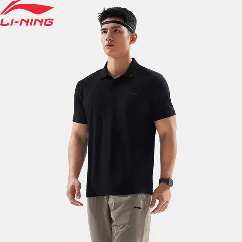 អាវយឺតប៉ូឡូហ្វឹកហាត់បុរស Li-Ning AT DRY FREEZE ទំហំធម្មតា ស្រួលដកដង្ហើម អាវយឺតដៃខ្លី LiNing Sports APLV037