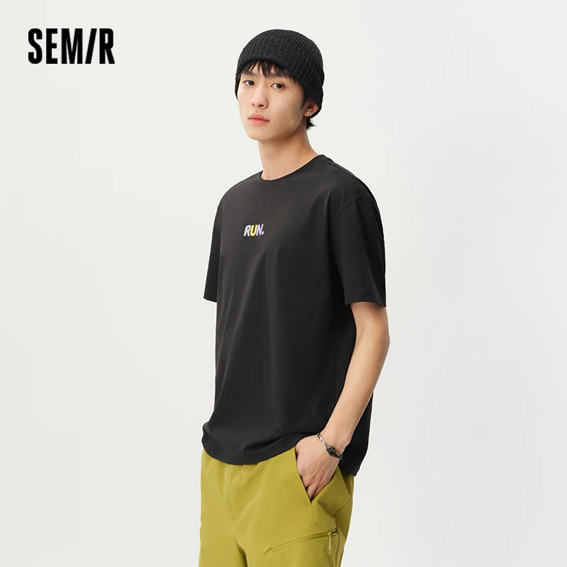 Semir Mens Tshirt 2026 Color Block Multi Printed Knitted Quick Dry UV Protection Couple Style