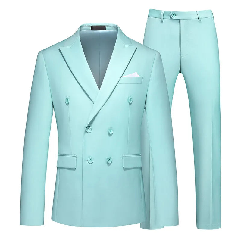 Purple Men's Two-piece Suit,Slim Fit in Asian Sizes,Perfect for Weddings,Parties,and The Office.Red,Blue,Gray,Black,Yellow,Green