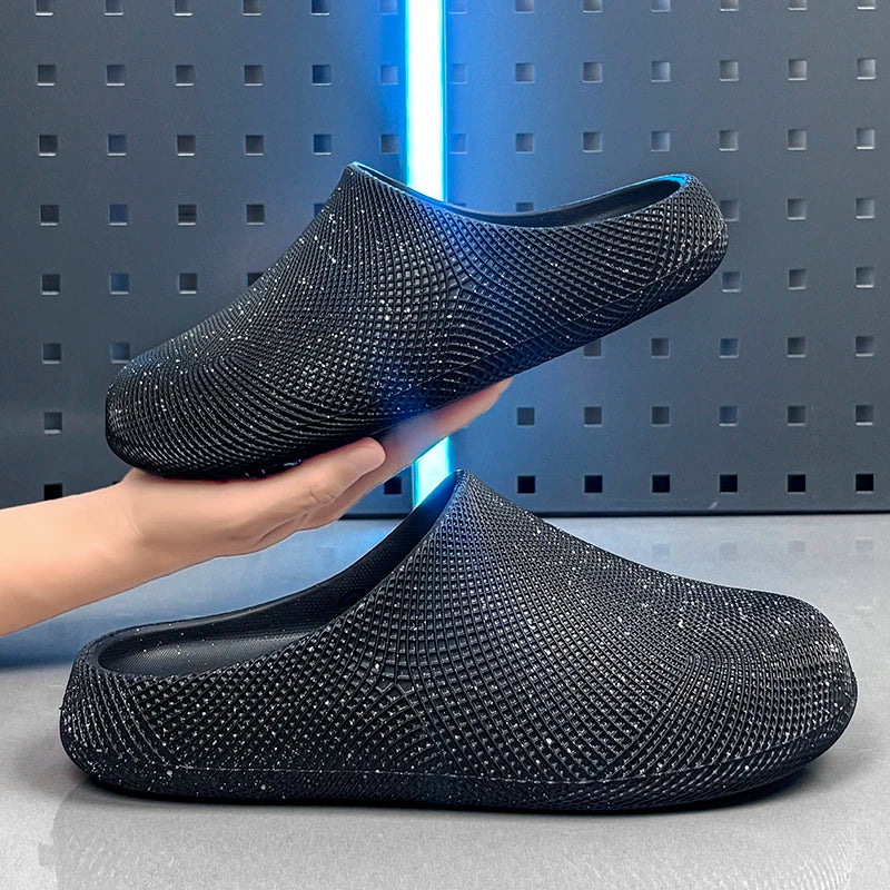 EVA Closed Toe Mules Cushion Backless Slip on Chef Clogs Half Shoes Lightweight Non-slip Casual Slippers Indoor & Outdoor