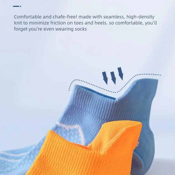 WRELS 1/2/3 Pairs Running Ankle Socks Quick-Dry Cushioned Athletic Socks Men Women Low Cut Seamless Arch Support Sports Socks