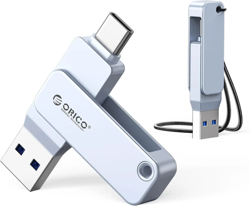 ORICO Dual USB Flash Drive USB-C & USB-A Mini Thumb Drive Read Speed Up to 150MB/s 32 64 128 256GB for iPhone 15/16/17 Series
