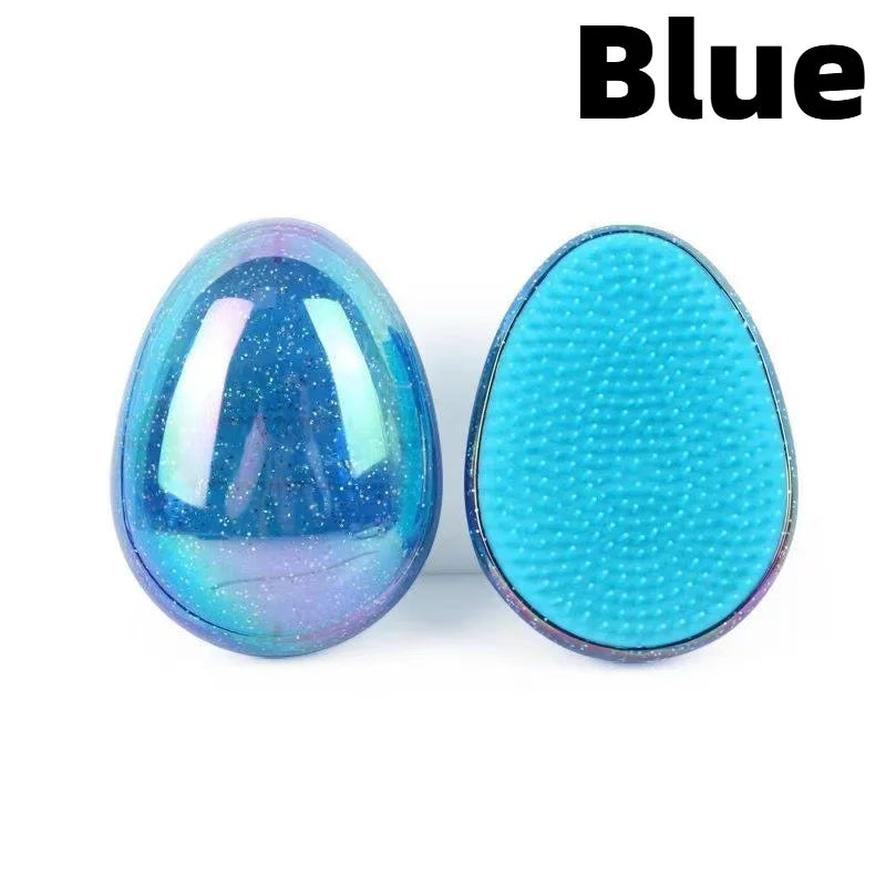 1pc Small and Portable Egg Comb Starry Sky Hair Comb, Anti-knotting Shunfa Hair Comb, Small Comb Edge Brush,Color comb.