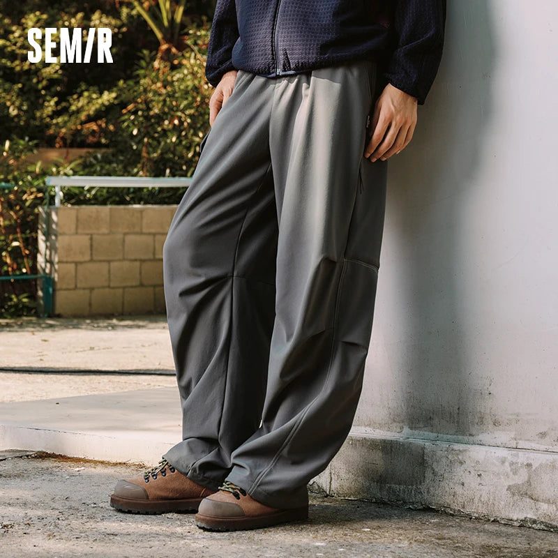 Semir Parachute Pants Loose Fit Men 2025 Winter Curved Leg Sporty Outdoor Casual Comfortable Trendy Bottoms
