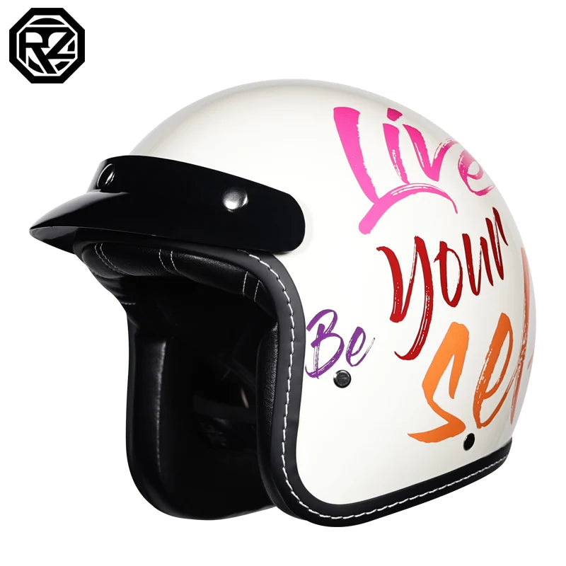 Vintage Motorcycle Helmet Open Face Retro 3/4 Half Helmet Moto Casque Casco Motocicleta Capacete Motocross Para
