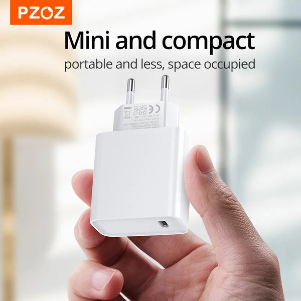 PZOZ 20W USB Type C Charger Fast Charging For iPhone 15 14 13 12 Pro Max Plus PD 20W QC 3.0 Phone Quick Charge Dual Travel Plug