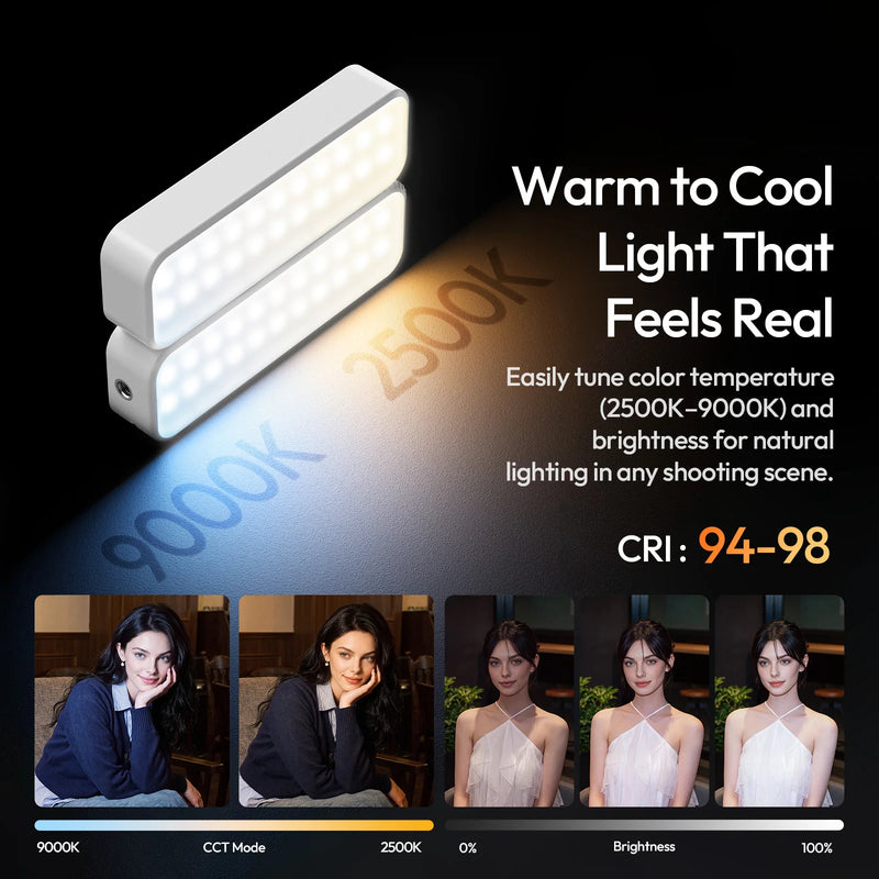 ភ្លើង LED បត់បាន Ulanzi FOLD8 2 ក្នុង 1 RGB Fill Light Video Light 2500-9000K ដំបងភ្លើងម៉ាញេទិក APP Control សម្រាប់ Vlog Liv