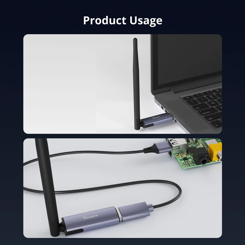 SONOFF Dongle Plus MG24 Zigbee Thread USB Dongle EFR32MG24 New-Powerful Chip Max 4.5dBi High-Gain Antenna Aluminum Zigbee2MQTT