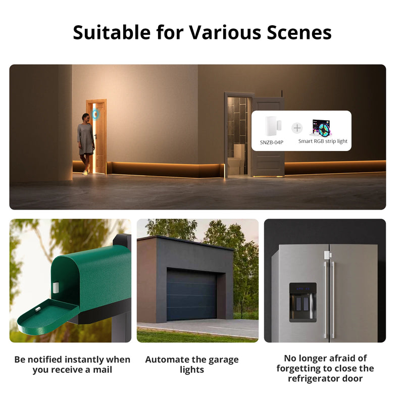 SONOFF SNZB-04PR1 Zigbee3.0 Door Window Sensor Tamper Alert Local Smart Scene Control Work with Alexa Google Home via Zigbee Hub