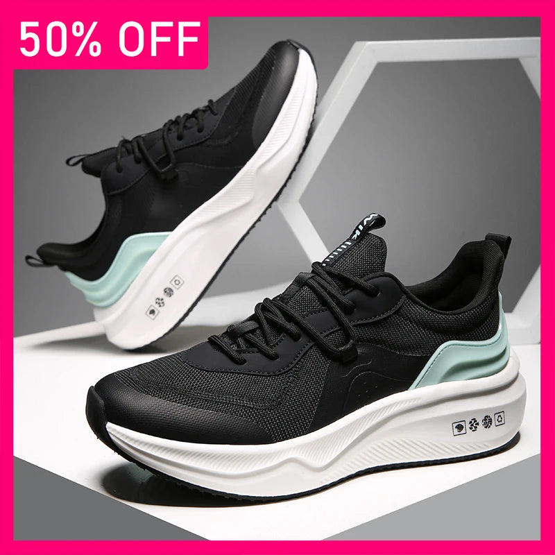 Mens Running Shoes 2026 New Breathe Cushioning Soft Bottom Anti Slip Round Outdoor Fitness Training Sneakers for Men