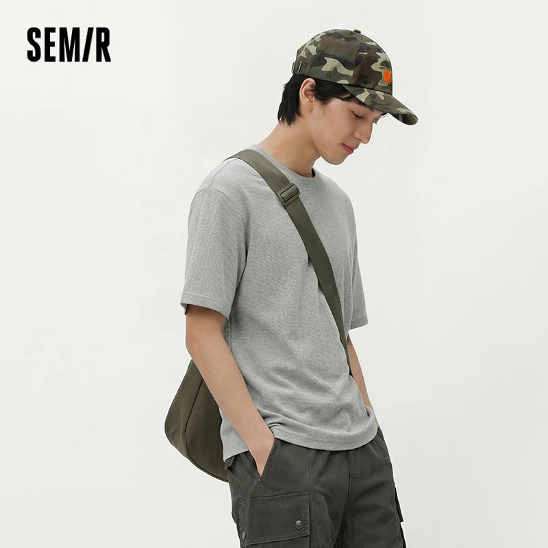 Semir Mens Tshirt 2026 Striped Crew Neck Casual Style Simple Fashion Soft Comfortable Daily T shirt