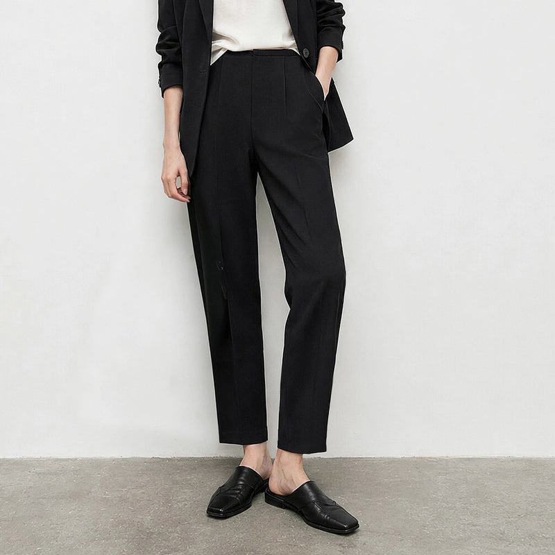 Amii Women's Pants 2026 Autumn New Wrinkle-Free Casual Tapered Trousers Office Lady Versatile Tailored Fit Women Pants 12613005