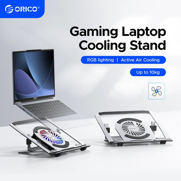 ORICO Laptop Stand for Desk Adjustable Laptop Riser 360° Rotating Ergonomic Notebook Holder Game RGB for All Laptops up 17 Inch