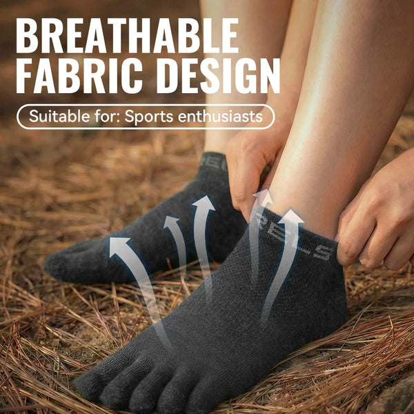 WRELS 1/2/3pairs Merino Wool Ankle Running Socks Hiking Socks Summer Moisture Wicking Cushion Breathable Five Toe No Show Socks
