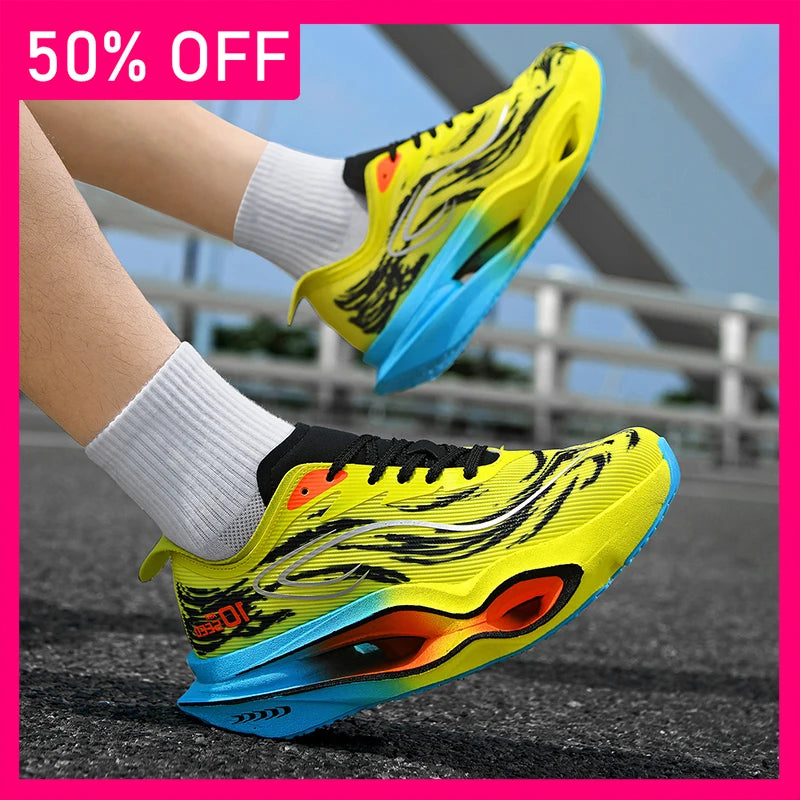 Unisex Sports Shoes Hollowed Out Soft Sole Anti Slip Rebound Shock-absorbing Training Shoes Marathon Running Light Fitness Shoes