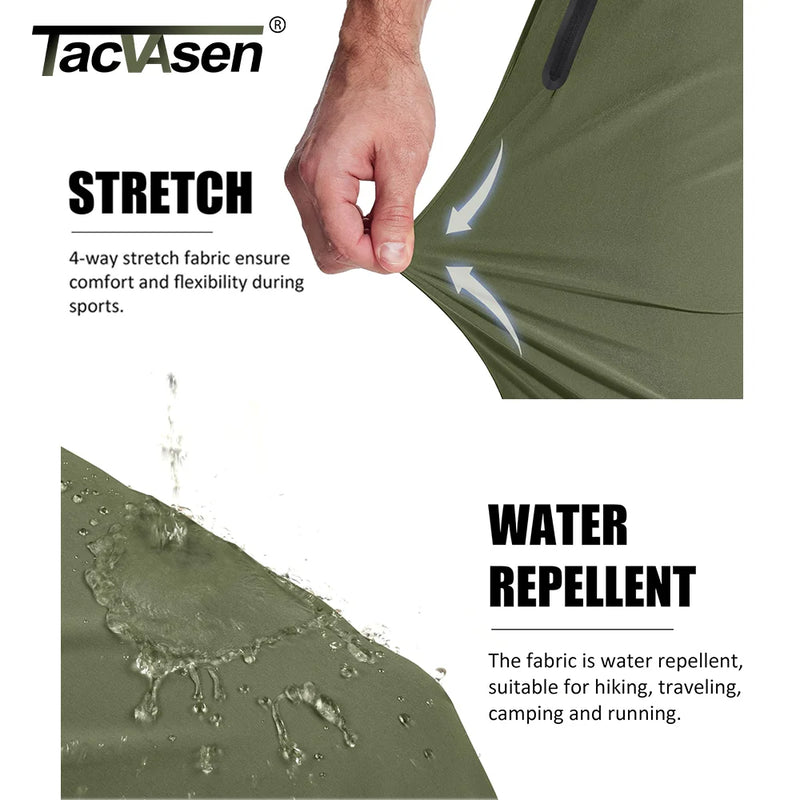 TACVASEN Outdoor Pants Men Quick Dry Straight Running Hiking Pants Elastic Lightweight Yoga Fitness Exercise Sweatpants Joggers