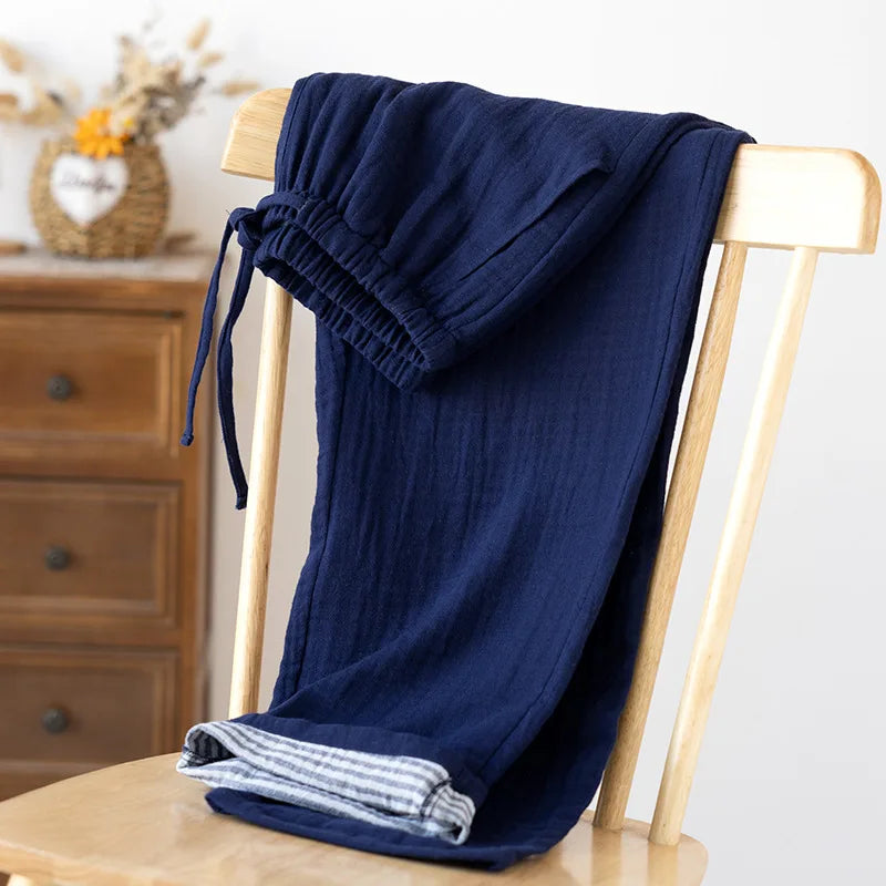 2026 Spring Autumn New Couple Sleeper Pants 100% Cotton Men's and Women's Sleepwear Pants Loose Comfortable Pajamas Bottoms