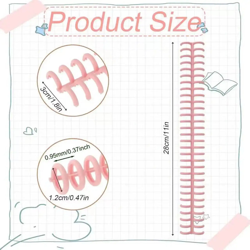 5-10 Pieces Plastic Binding Spines 30-Ring Binder Spines for Professional Documents Spiral Binding Spines for Binding Machines