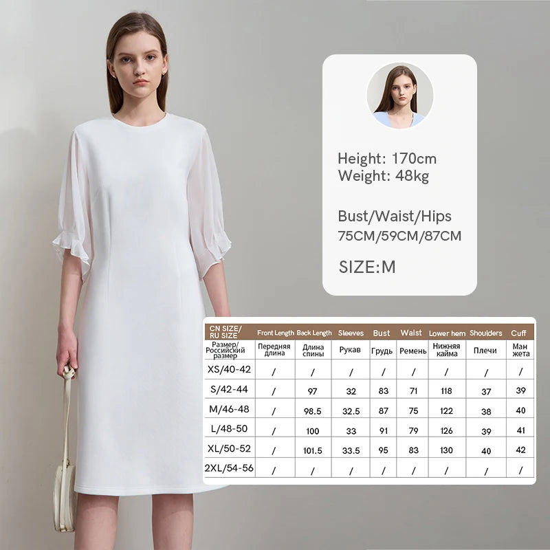 AMII Women 2026 Minimalism New Summer Elegant Dress Thin Chiffon Sleeves Slim Dress Birthday Dresses Luxury Black Dress 12522061