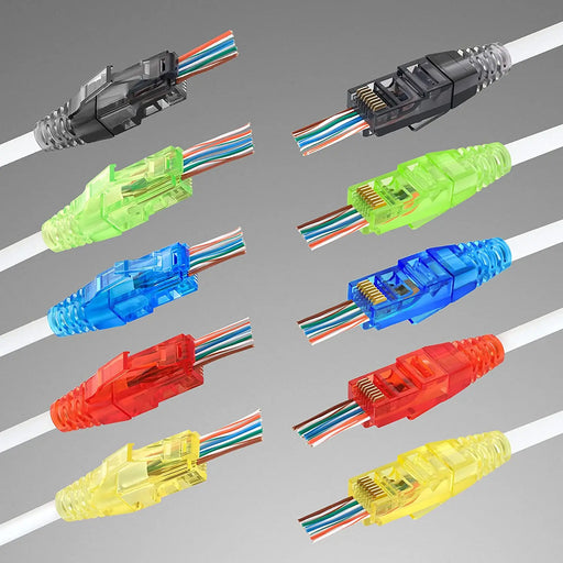 ZoeRax Colorful RJ45 CAT6 Strain Relief Boots Connector for Standard CAT6 Ethernet Cable LAN Cable Connector Boot Cover