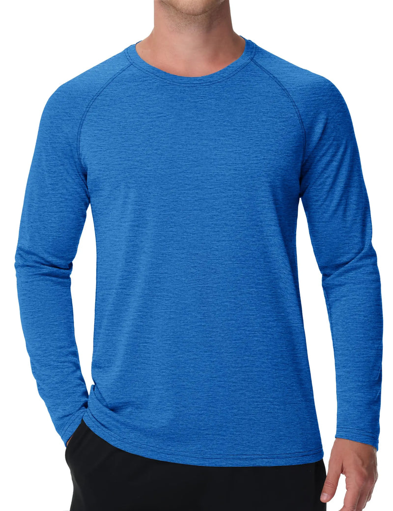 TACVASEN UPF 50+ Workout T-shirts Mens Quick Dry Long Sleeve Athletic Shirts Performance Sports Running Tee Tops Sun Protection