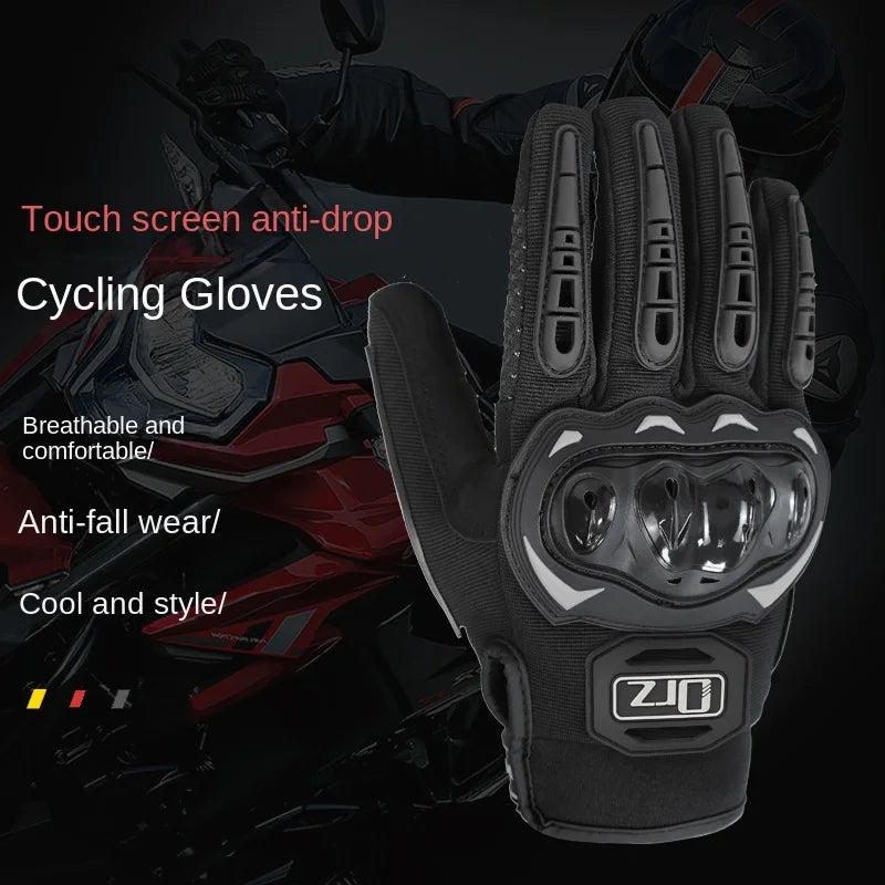 Motorcycle Gloves For Men And Women, Full Finger Touchscreen Motorbike Gloves For BMX ATV MTB Riding, Road Racing, Cycling, Clim