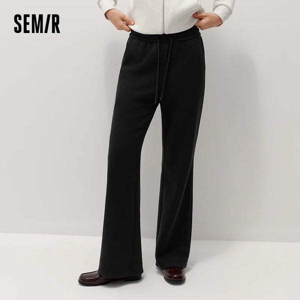 ខោស្ត្រី Semir ធ្វើពីក្រណាត់រោមចៀម ជើងរីកពណ៌សុទ្ធ រដូវរងាឆ្នាំ ២០២៦ ប្រវែងពេញ រចនាប័ទ្មទីក្រុង ធម្មតា ផាសុកភាព សមឥតខ្ចោះ រចនាប័ទ្មប្រចាំថ្ងៃ