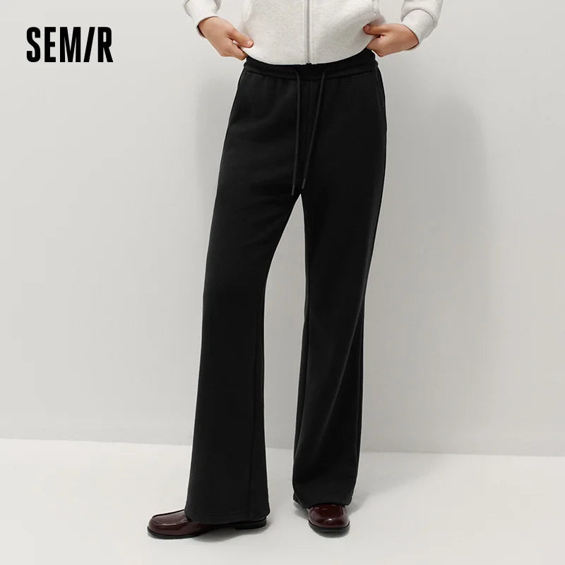 Semir Women Pants Wool Look Fabric Flared Leg Solid Color 2026 Winter Full Length Urban Casual Style Comfort Fit Everyday Style