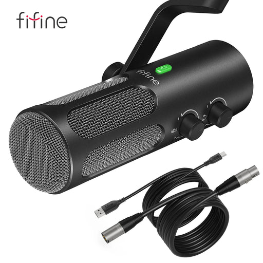 FIFINE Dynamic USB/XLR Microphone for Record,Studio Noise Cancelling Mic with Gain Knob,Mute Button for PC Mixer-Amplitank Tank3 Tank3W CHINA