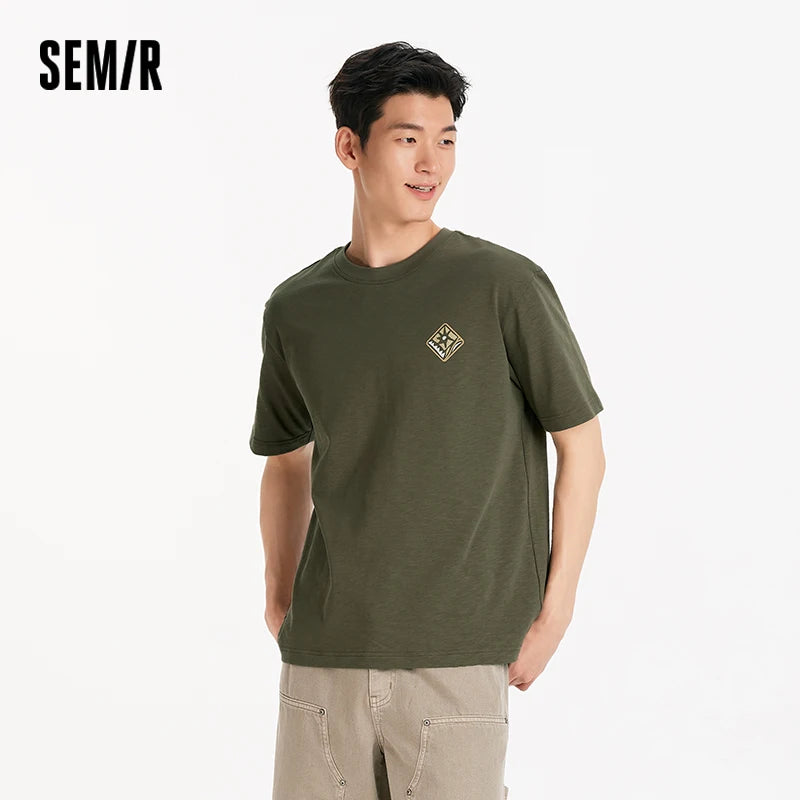 Semir Mens Tshirt 2026 Pure Cotton Knitted Artistic Printed Comfortable Casual Style Soft Daily Wear