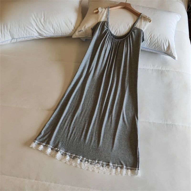 Women's Nightgown New Summer Sleeveless Pajamas Dress Nightie Chest Cup Night Dress Woman Nightwear Homewear Sleep Dress Ladies