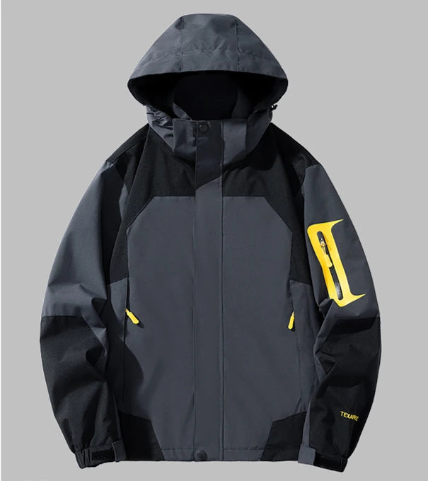 2026 Men's Long-Sleeved Hooded Jacket, Casual Waterproof Coat, Black, Green, Blue, Pink, Khaki Color, Autumn, New, Fashion