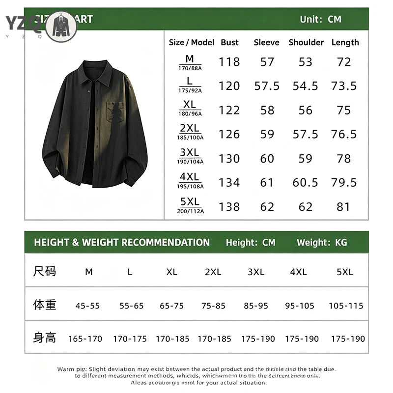 Mens Basic Solid Button Up Shirt Long Sleeve Turn Down Collar Chest Pocket Loose Cut Daily Casual Shirt