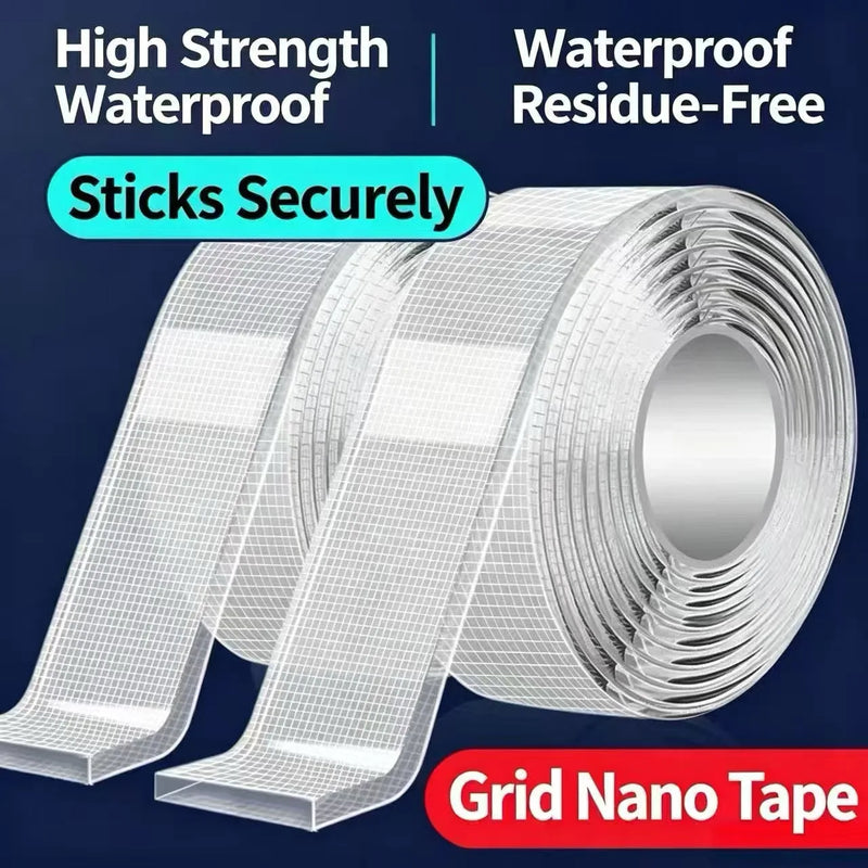 2PCS-Duty Nano Tape Double Sided Transparent Waterproof Adhesive Tape Removable Strong Sticky Mounting Tape for Home Office