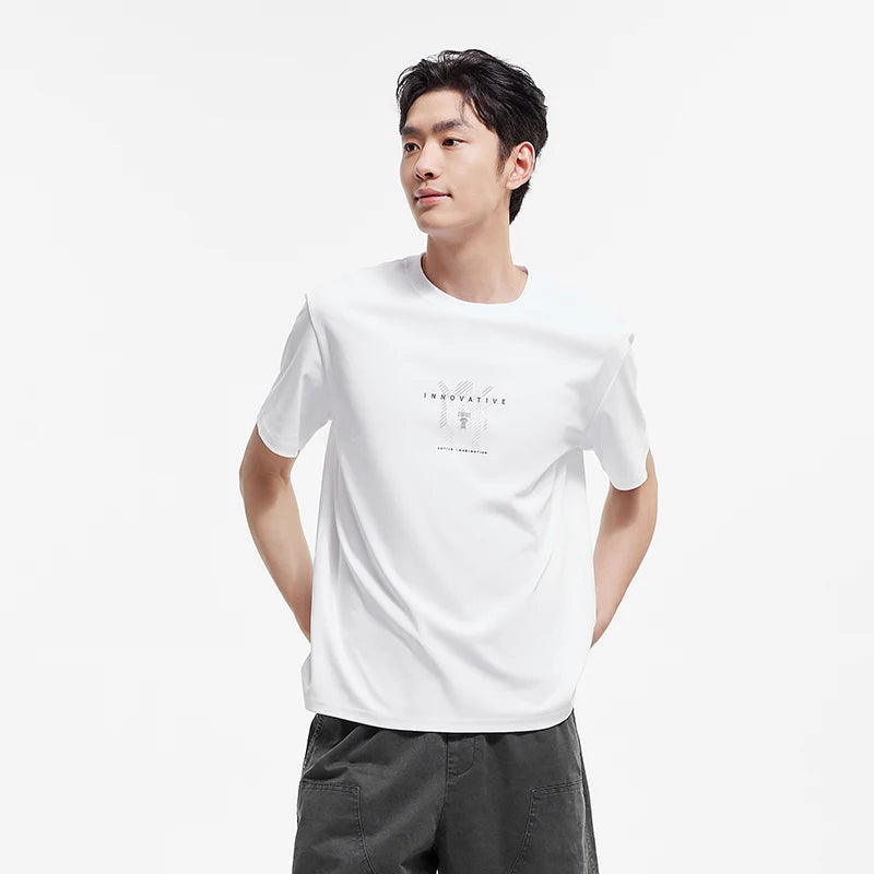 Semir Mens Tshirt 2026 Gradient Letter Printed Premium Texture Casual Versatile Soft Comfortable Daily Wear