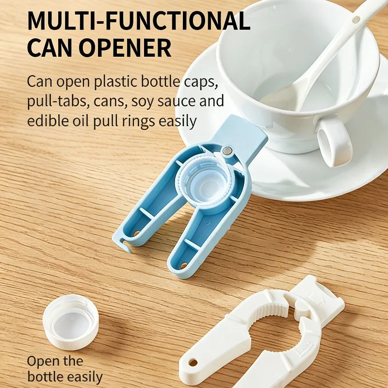 4-in-1 Multi-Functional Can And Bottle Opener,Creative Home Kitchen Gadget,Effortlessly Open Plastic Bottle Caps,Cans,Pull-Tabs.