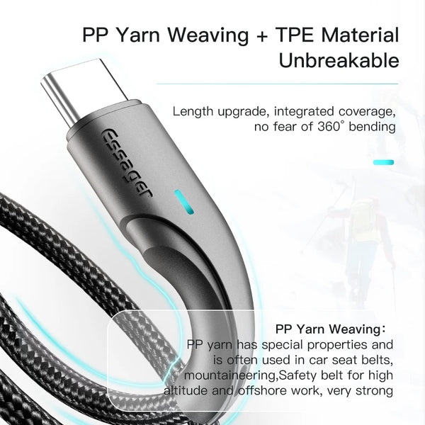 Essager 3A USB Type C Cable Fast Charging USB C Cable For iPhone 16 15 Samsung S24 Xiaomi Oneplus USB A To Type C Data Wire Cord