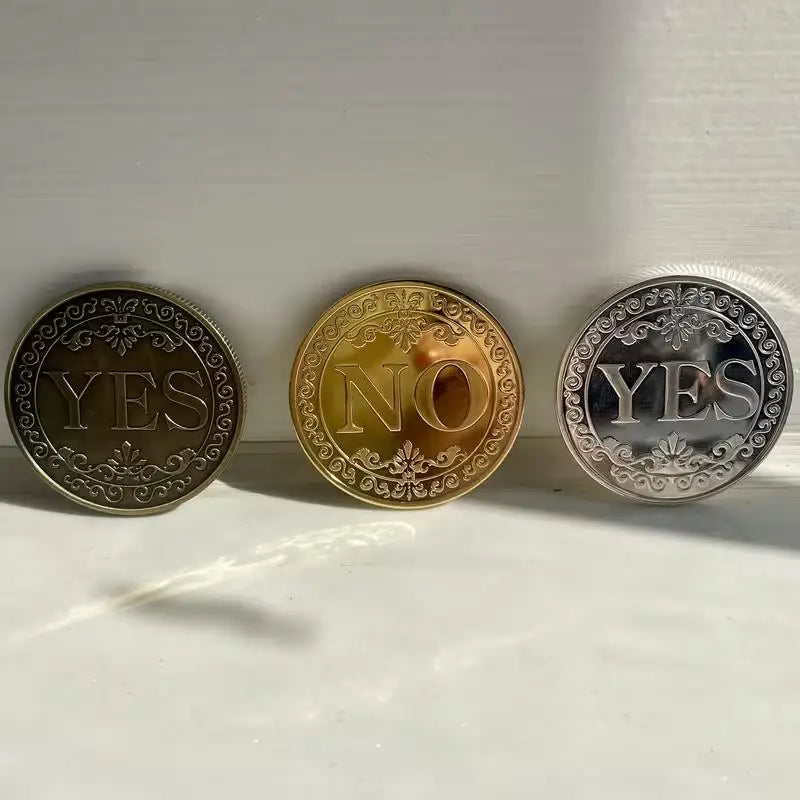 កាក់ចម្លង YES/NO 1គ្រាប់ – ស្ពាន់ពណ៌ប្រាក់-ប្រផេះ/មាស លំនាំផ្កាអនុស្សាវរីយ៍ សម្រាប់សន្សំ និងកាដូអនុស្សាវរីយ៍