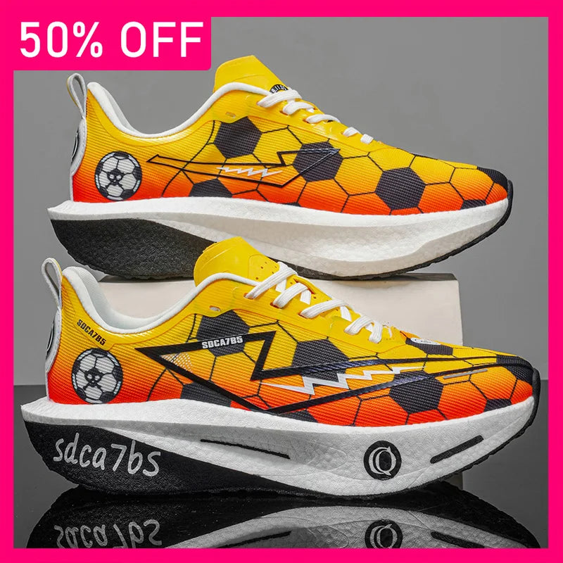 Unisex Sports Shoes Marathon Running Breathable Lightweight Sports Shoes New Comfortable Thick Soled Non Slip Training Shoes