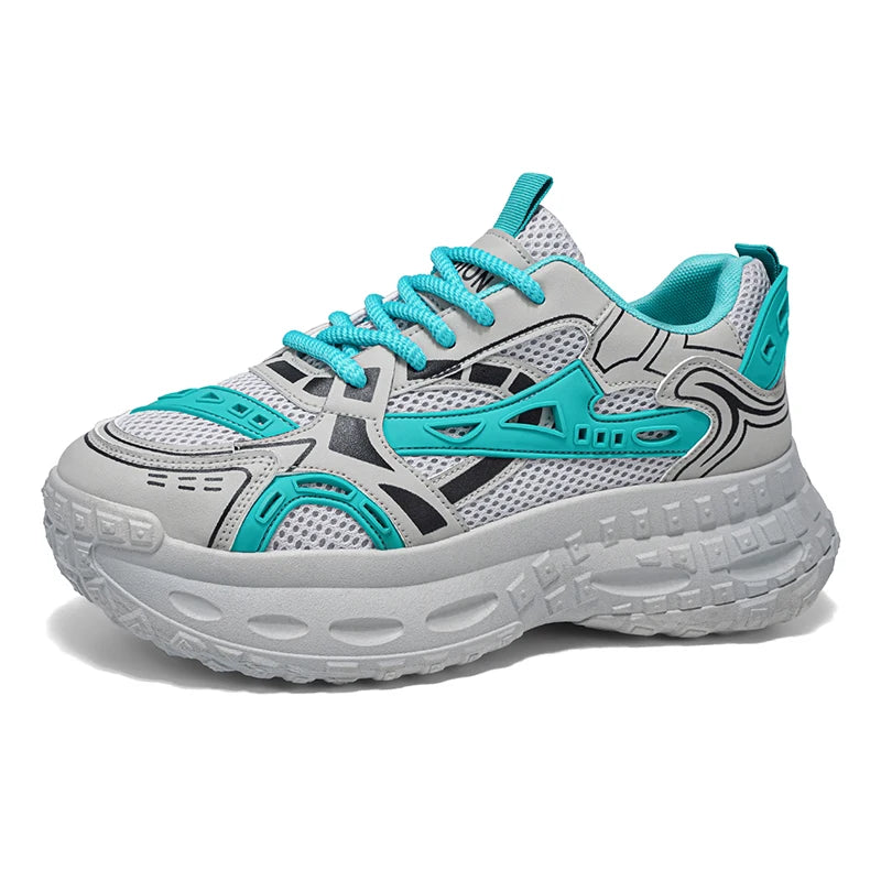 Chunky sneakers four seasons mesh breathable casual outdoor running fashion students speed light soft sole non slip sports shoes