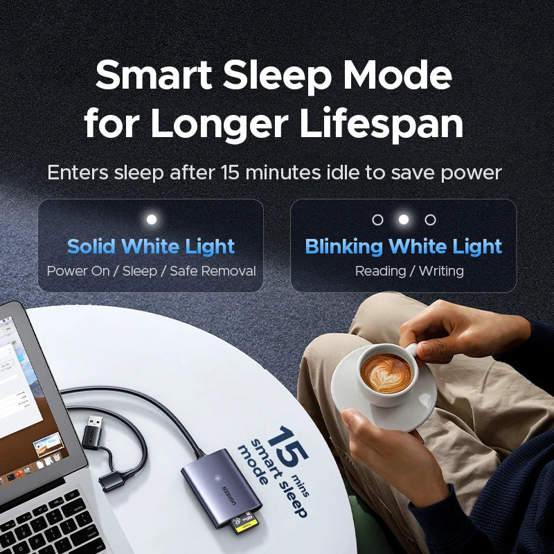 UGREEN CFexpress Type A Card Reader 800MB/s USB-A+Type-C 2-in-1 Plug Compatible with Laptop PC iPhone17 16 Samsung S25 iPad Pro