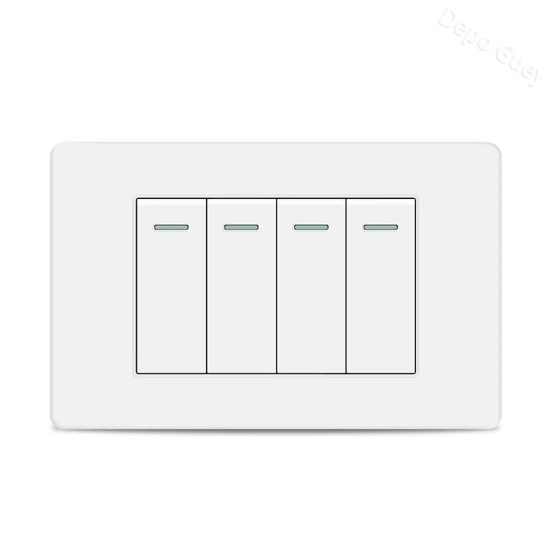 EU Korea Power Plug with 16A Usb Wall Socket,Electric 2Way Light Switch Panel,Universal USB Type-C 20W Fast Charging Outlet 220V