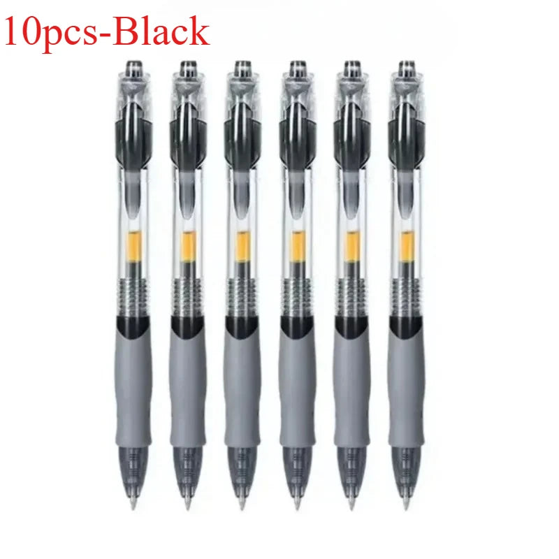 5/10pcs Retractable Gel Pen Set Black/Red/Blue Ink Ballpoint Pen Writing Refill Office Supplies School Supplies Stationery Pen