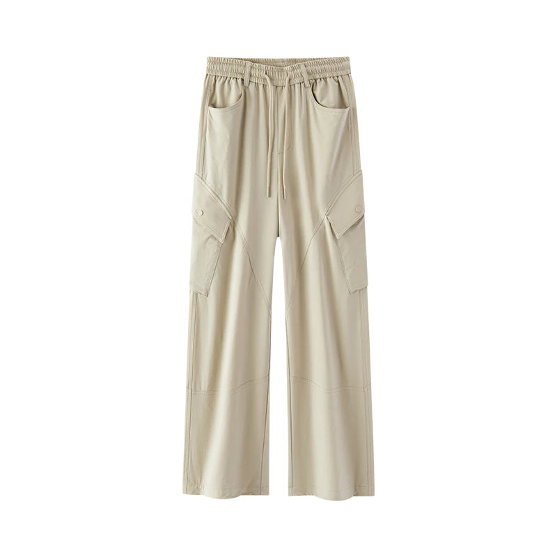 Semir Women Pants Solid Drawstring Wide Leg Split Detail Long Leg Look 2026 Autumn Cargo Style Outdoor Casual Trousers