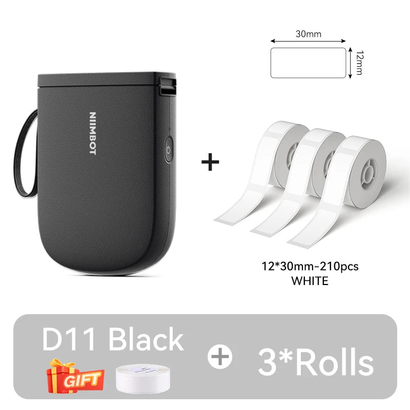 300dpi Niimbot D11 Mini Portable Thermal Printer New Version Adhesive Label Maker Max 50mm/s Printing Speed Sticker Printers