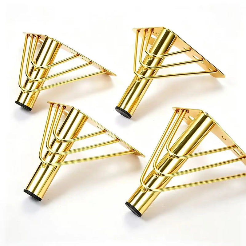 4Pcs Metal Furniture Legs Gold/Black/Silver, Modern Triangle Sofa Cabinet Feet, Replacement Support Leg for Couch Table Dresser